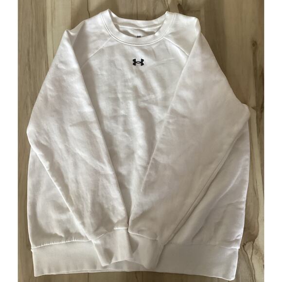 Under Armour - Women's Rival Fleece Crew Sweater White Size Large - Picture 1 of 6
